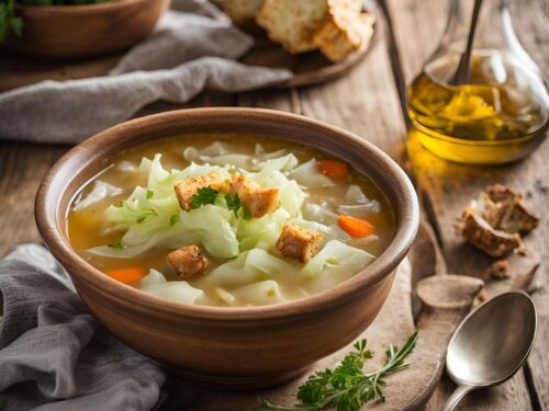 cabbage soup recipe served in a bowl