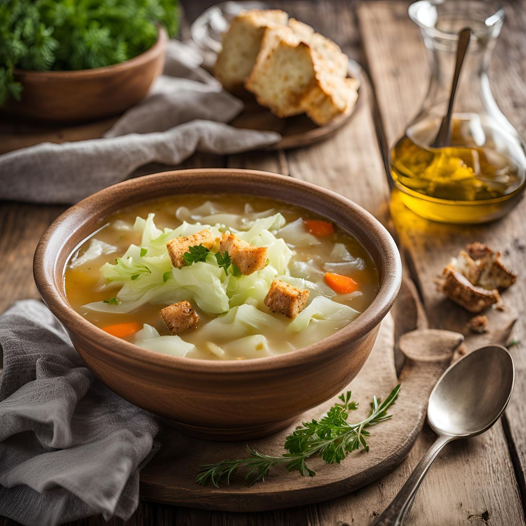 cabbage soup recipe served in a bowl