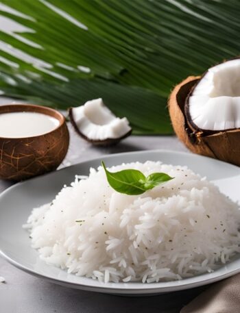 coconut rice served in a plate