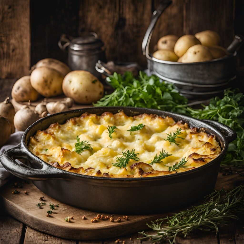 follwed recipe of potato au gratin in oven skillet