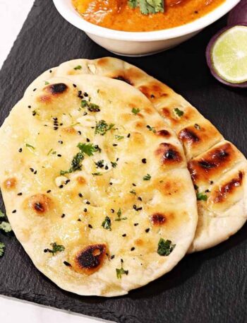 naan bread served in plate