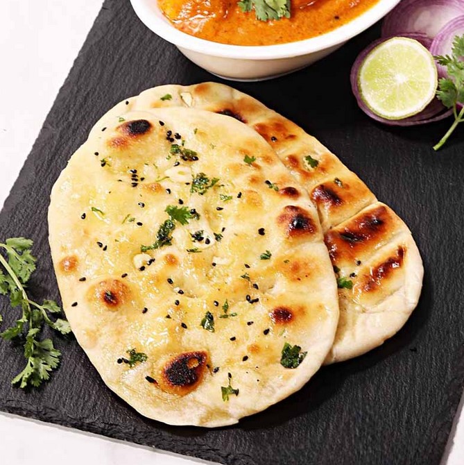 naan bread served in plate