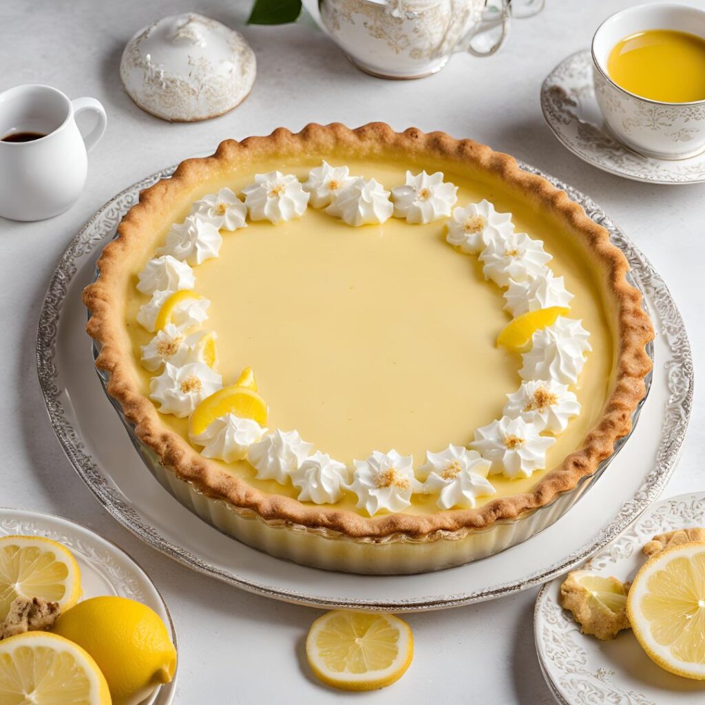 Lemon Pie recipe... served in a plate.