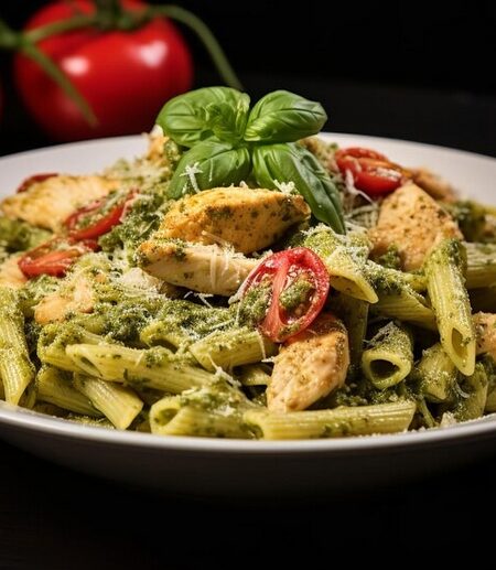 Chicken Pesto Pasta Salad: A Flavorful Fusion of Freshness and Comfort.